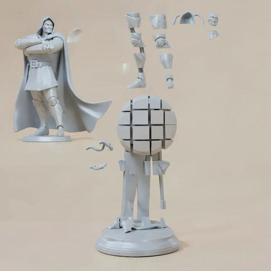 Άβαφη 3d Φιγούρα Life Size Dr Doom Statue Βάψιμο Diy Δώρο Χρώματα 30 Cm 1:6