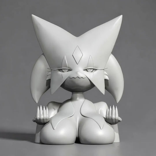 Άβαφη 3d Φιγούρα Meowscarada Phone Holder 3d Βάψιμο Diy Δώρο Χρώματα 15,2 Cm 1:12