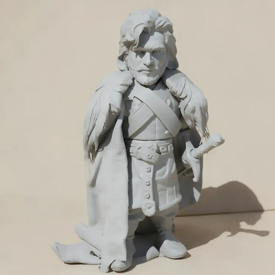 Unpainted 3D Figure Game Thrones Jon Snow Night Watch Chibi 3D Printing Figurine Painting DIY Gift Colors 20 Cm 1:8