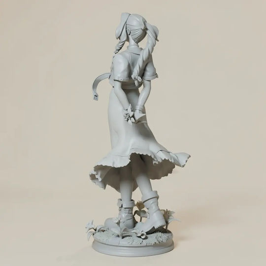 Unpainted 3D Figure Aerith Realistic Final Fantasy Painting DIY Gift Colors 15.2 Cm 1:12