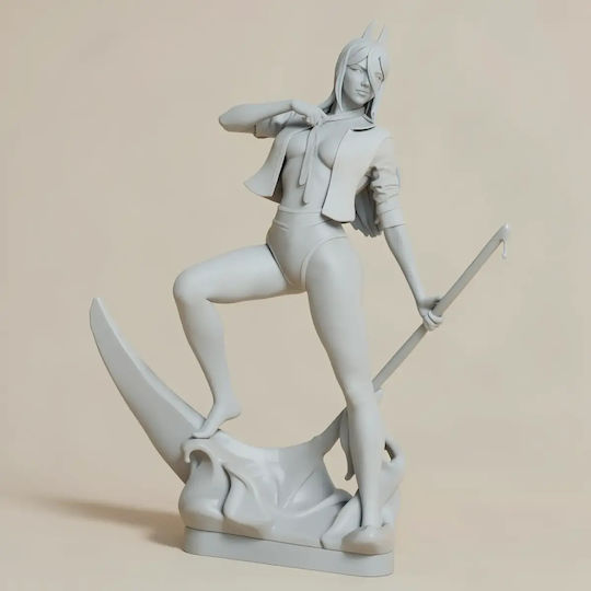 Unpainted 3D Figure Power Red Pansu Sexy Digital Sculpture Chainsaw Man Painting DIY Gift Colors 15.2 Cm 1:12
