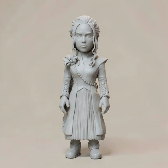 Unpainted 3D Figure Game Thrones Daenerys Targaryen Chibi 3D Printing Figurine Painting DIY Gift Colors 15.2 Cm 1:12