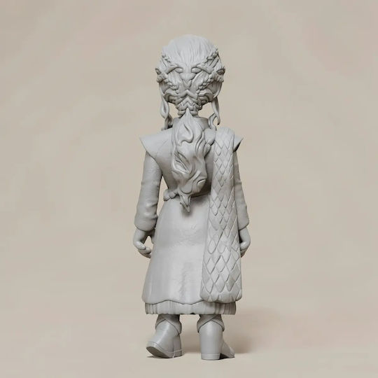 Unpainted 3D Figure Game Thrones Daenerys Targaryen Chibi 3D Printing Figurine Painting DIY Gift Colors 15.2 Cm 1:12
