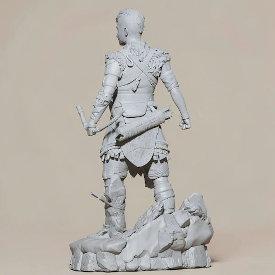 Небоядисана 3D Фигура Atreus Богът На Войната Ragnarok 3D Боядисване DIY Подарък Цветове 20 См 1:8
