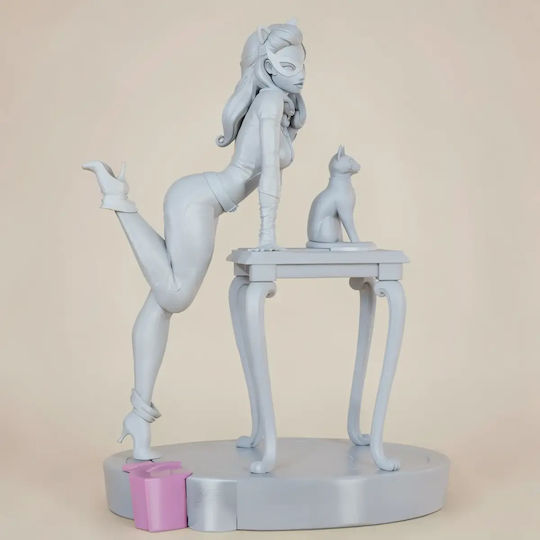 Άβαφη 3d Φιγούρα Catwoman Standing By Table 3d Βάψιμο Diy Δώρο Χρώματα 30 Cm 1:6