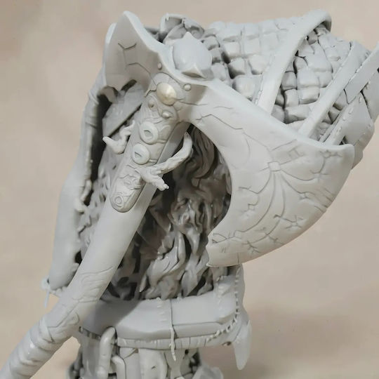 Небоядисана 3D Фигура Old Kratos Bust 3D Боядисване DIY Подарък Цветове 15,2 см 1:12