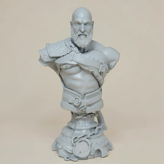 Небоядисана 3D Фигура Old Kratos Bust 3D Боядисване DIY Подарък Цветове 15,2 см 1:12