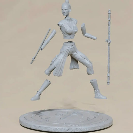 Άβαφη 3d Φιγούρα Rey Jedi Star Wars Βάψιμο Diy Δώρο Χρώματα 30 Cm 1:6