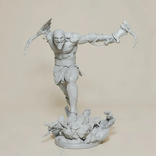 Небоядисана 3D Фигура Young Kratos In Action 3D Боядисване DIY Подарък Цветове 30 см 1:6