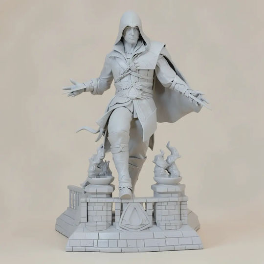 Unpainted 3D Figure Ezio Assassins Creed Flame Base 3D Painting DIY Gift Colors 15.2 Cm 1:12