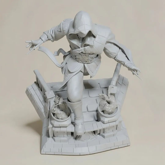 Unpainted 3D Figure Ezio Assassins Creed Flame Base 3D Painting DIY Gift Colors 15.2 Cm 1:12