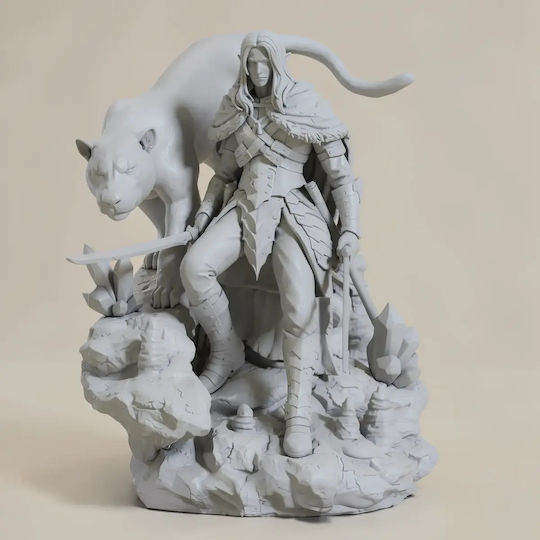 Небоядисана 3D Фигура Drizzt Do Urden Пантера Baldurs Gate 3D Боядисване DIY Подарък Цветове 15,2 см 1:12