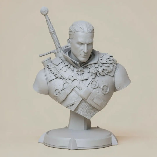 Unpainted 3D Figure Geralt Bust 155mm Demon Head Witcher 3 Painting DIY Gift Colors 20 cm 1:8