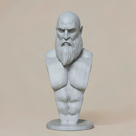 Άβαφη 3d Φιγούρα Basic Kratos Bust Βάψιμο Diy Δώρο Χρώματα 30 Cm 1:6