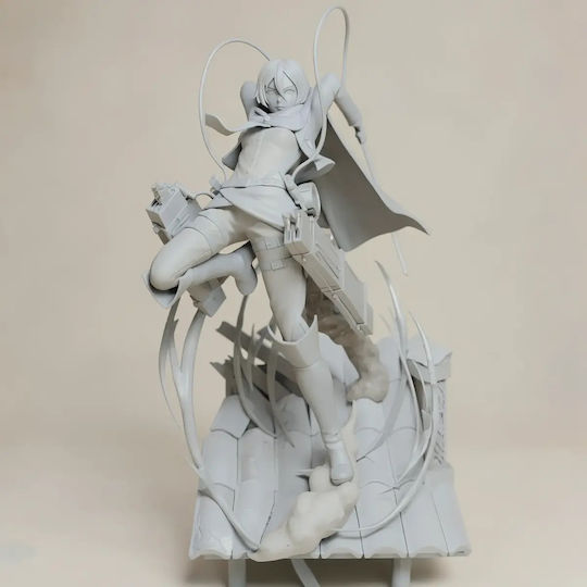 Unbemalte 3d Figur Mikasa Auf Dach Angriff auf Titan 3d Druck Figur Bastelset Diy Geschenk Farben 30 Cm 1:6