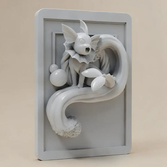 Unpainted 3D Pokemon Figure 3D Card Collection Vaporeon Painting DIY Gift Colors 15.2 Cm 1:12