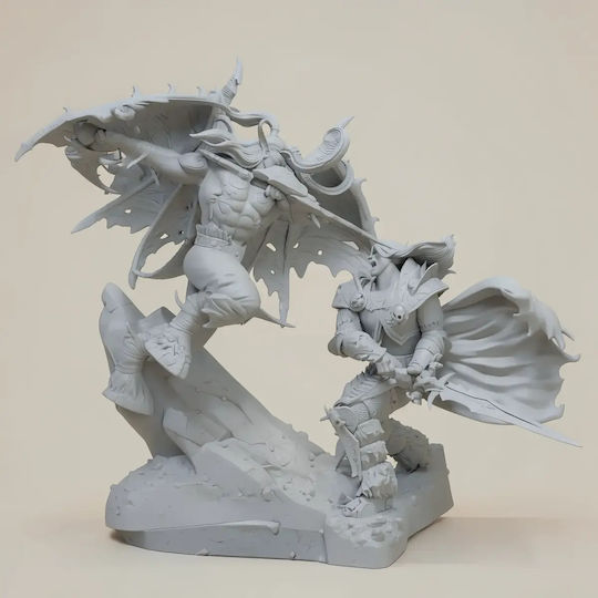 Άβαφη 3d Φιγούρα Illidan Vs Arthas Warcraft Files Βάψιμο Diy Δώρο Χρώματα 20 Cm 1:8