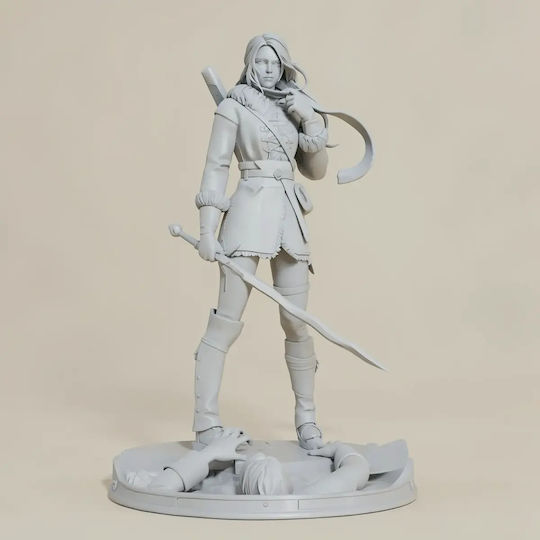 Unbemalte 3D Figur Ciri Witcher Winter Bemalung Diy Geschenk Farben 15,2 Cm 1:12