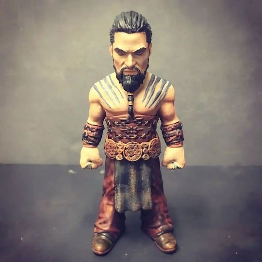 Unpainted 3D Figure Game Thrones Khal Drogo Chibi 3D Printing Figurine Painting DIY Gift Colors 30 Cm 1:6