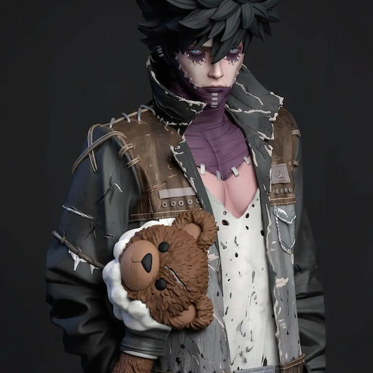 Unpainted 3D Figure Dabi My Hero Academia Bear Painting DIY Gift Colors 20 Cm 1:8
