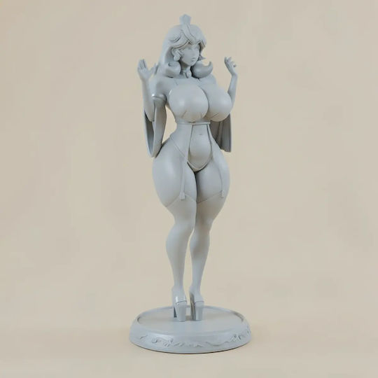 Unpainted 3D Figure Princess Peach Thicc Version 3D Printing Model Super Mario Painting DIY Gift Colors 30 Cm 1:6