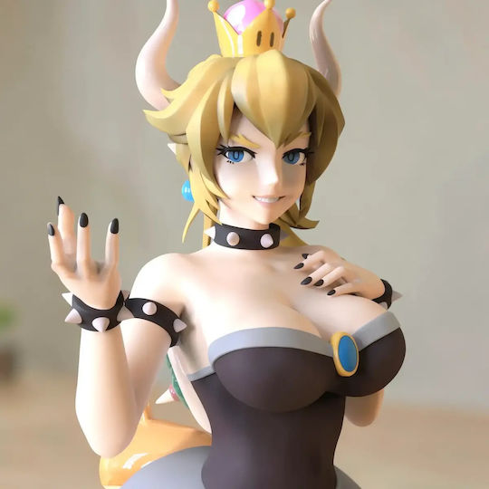 Unpainted 3D Figure Bowsette Standing Pose From Super Mario Painting Diy Gift Colors 15.2 Cm 1:12