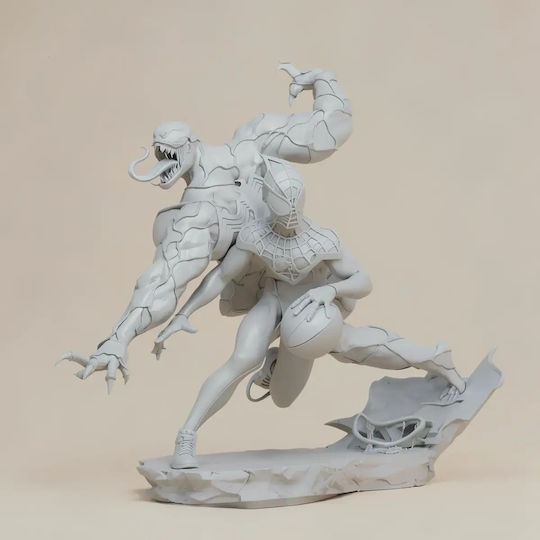 Unpainted 3D Figure Spider Man Miles Morales Venom V2 Basketball Match Painting DIY Gift Colors 20 Cm 1:8