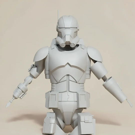 Unpainted 3D Figure Cosplay Bad Batch Echo Armor Painting DIY Gift Colors 15.2 Cm 1:12