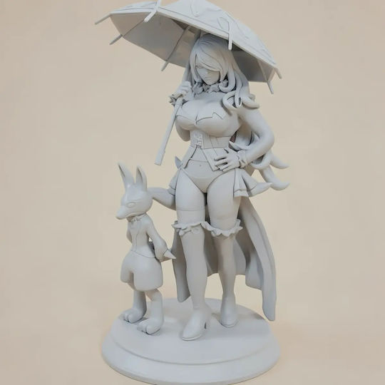 Unpainted 3D Figure Lucario Sexy From Pokemon Painting Diy Gift Colors 30 Cm 1:6