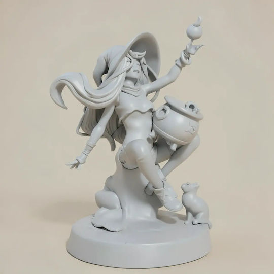 Unpainted 3D Figure Witch Halloween Painting DIY Gift Colors 30 Cm 1:6