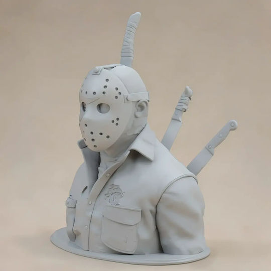 Unpainted 3D Figure Jason Halloween Bust Ready To Paint DIY Gift Colors 20 Cm 1:8