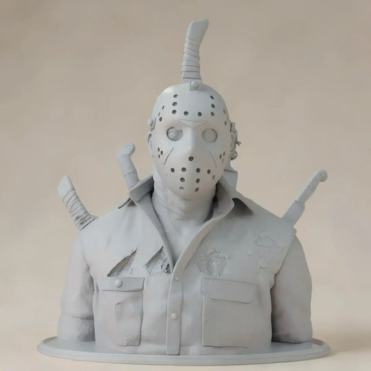 Άβαφη 3D Фигура Jason Хелоуин Бюст Готов За Боядисване DIY Подарък Цветове 30 См 1:6