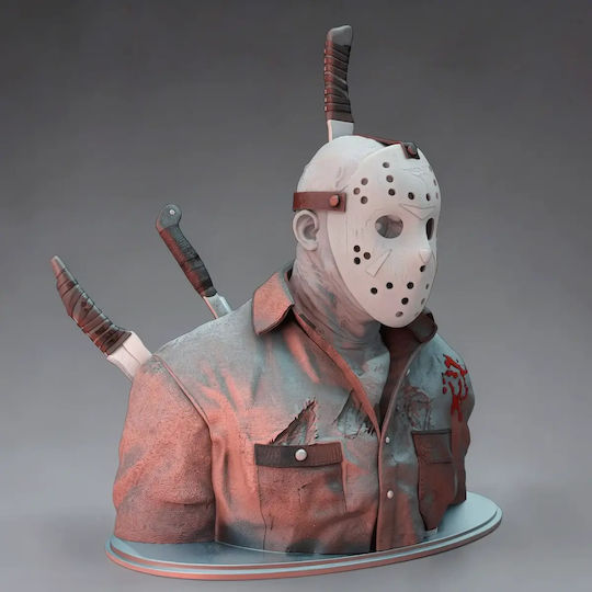Άβαφη 3D Фигура Jason Хелоуин Бюст Готов За Боядисване DIY Подарък Цветове 30 См 1:6