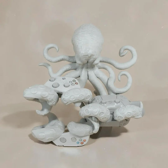 Unpainted 3D Figure Octopus Controller Headphone Holder 3D Painting DIY Gift Colors 30 Cm 1:6