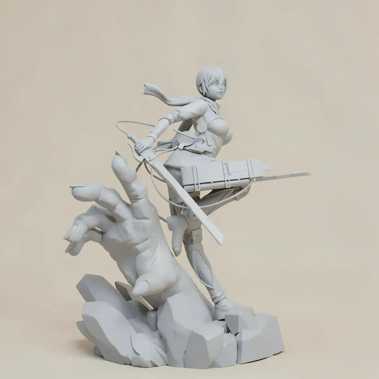 Unbemalte 3D Figur Mikasa Titan Hand Base Bemalen Diy Geschenk Farben 20 Cm 1:8