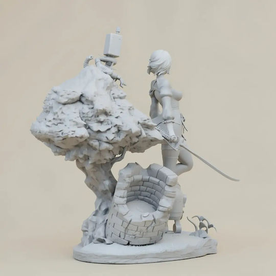 Unpainted 3D Figure 2B Stand On Tree Base Nier Automata Files Painting DIY Gift Colors 15.2 Cm 1:12
