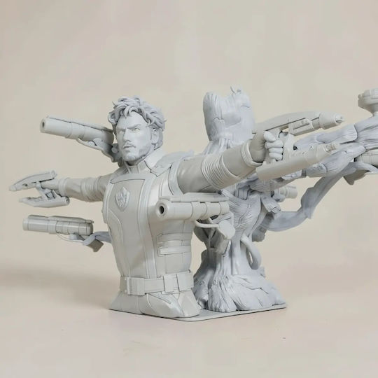 Unpainted 3D Figure Star Lord Groot From Guardian Galaxy Painting Diy Gift Colors 15.2 Cm 1:12