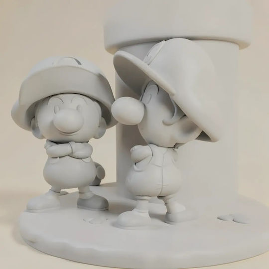 Figurină 3D Nevopsită Mario Luigi Suport Pentru Pix Vopsire Diy Cadou Culori 20 Cm 1:8