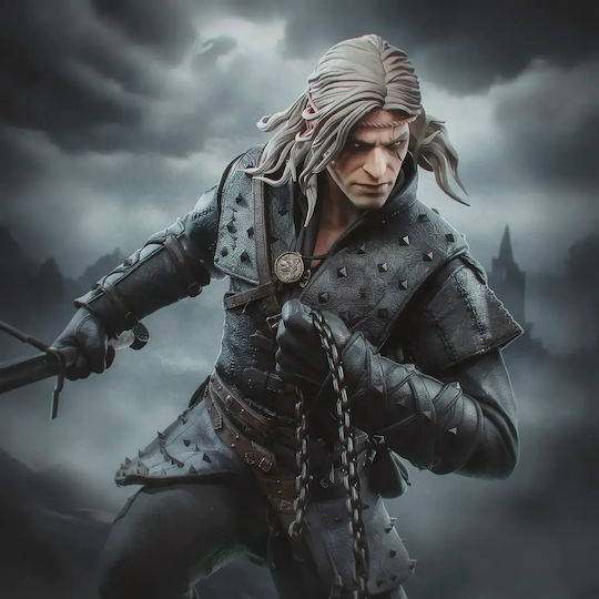 Unbemalte 3d Figur Geralt Witcher Buchreihe 251mm Bemalung Diy Geschenk Farben 15,2 Cm 1:12