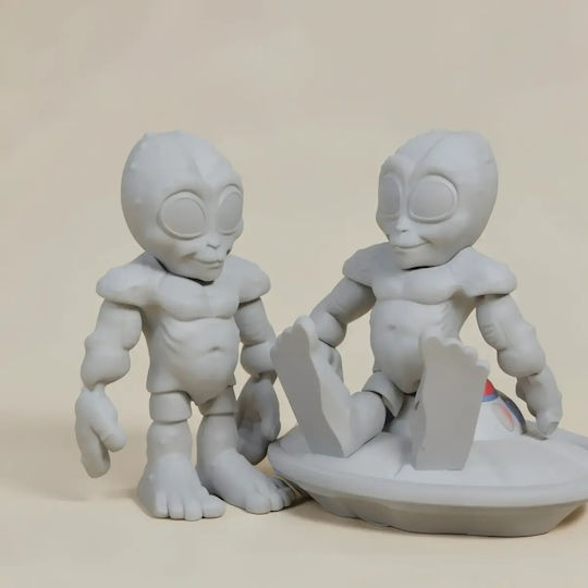 Άβαφη 3d Φιγούρα Super Basic Cute Flexi Alien Βάψιμο Diy Δώρο Χρώματα 20 Cm 1:8