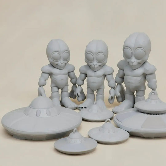 Άβαφη 3d Φιγούρα Super Basic Cute Flexi Alien Βάψιμο Diy Δώρο Χρώματα 20 Cm 1:8