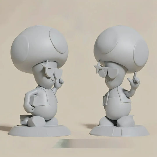 Unpainted 3D Figure Mushbert Super Mario Files Painting DIY Gift Colors 20 Cm 1:8
