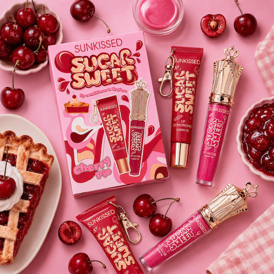 Sunkissed Sugar Sweet Lip Duo Makeup Set for Lips Cherry Pie 2 Pieces