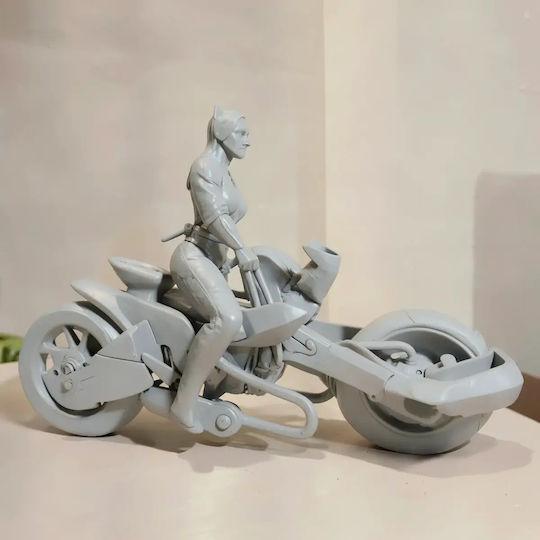 Unbemalte 3d Figur Catwoman Auf Motorrad Aus Dc Bemalung Diy Geschenk Farben 20 Cm 1:8