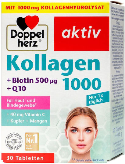 Doppelherz Collagen 1000+Biotin 500mg+Q 10 30 Tablets