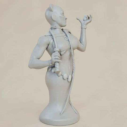 iLovePrints Sammelbare Figuren Άβαφη 3d Katzefrau Huhn Büste Bereit Zum Bemalen Diy Geschenk Farben 15,2 Cm 1:12