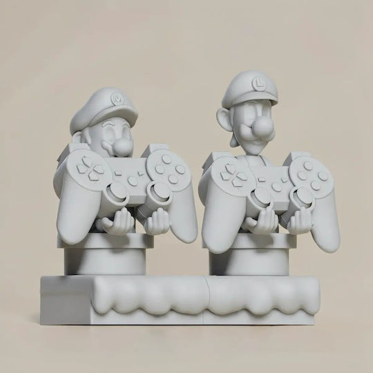 Unpainted 3D Figure Mario Luigi Joystick Holder 3D Painting DIY Gift Colors 15.2 Cm 1:12