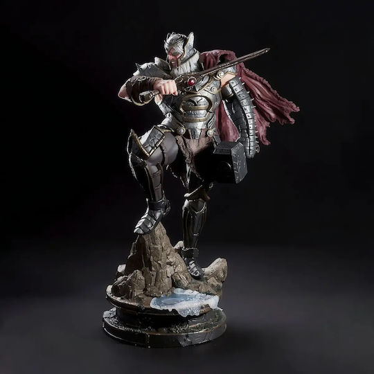 Unpainted 3D Figure King Thor On Rock Base Painting Diy Gift Colors 15.2 Cm 1:12