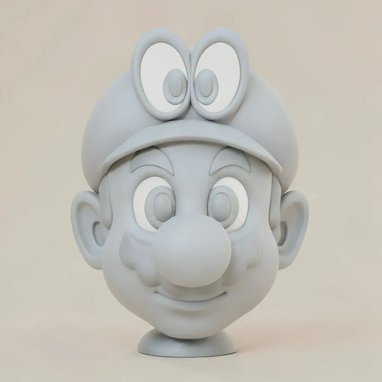 Unpainted 3D Figure Cosplay Italian Red Plumber Super Mario Mask Painting DIY Gift Colors 30 Cm 1:6
