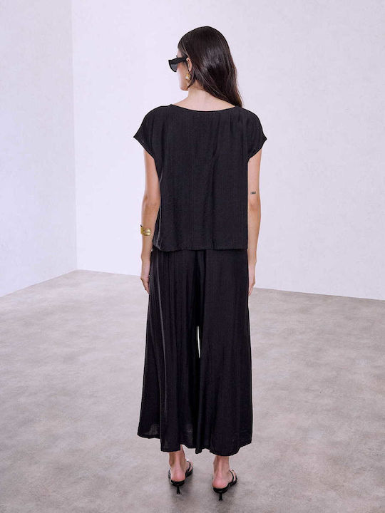 Celestino Γυναικείο Σετ με Παντελόνι με Λάστιχο Loose Fit Celestino Γυναικείο Σετ με Παντελόνι με Λάστιχο Loose Fit